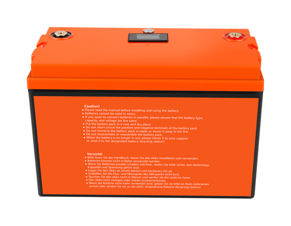 
								Batterie LiFePO4 100Ah 12.8V pour camping-car caravane camping bateau hors réseau avec Bluetooth full									