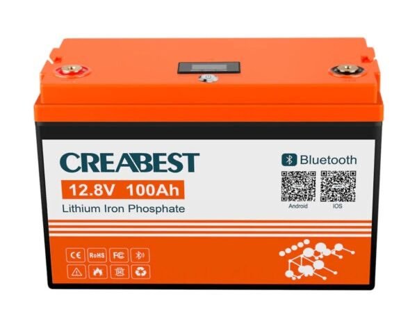 
								Batterie LiFePO4 100Ah 12.8V pour camping-car caravane camping bateau hors réseau avec Bluetooth full									