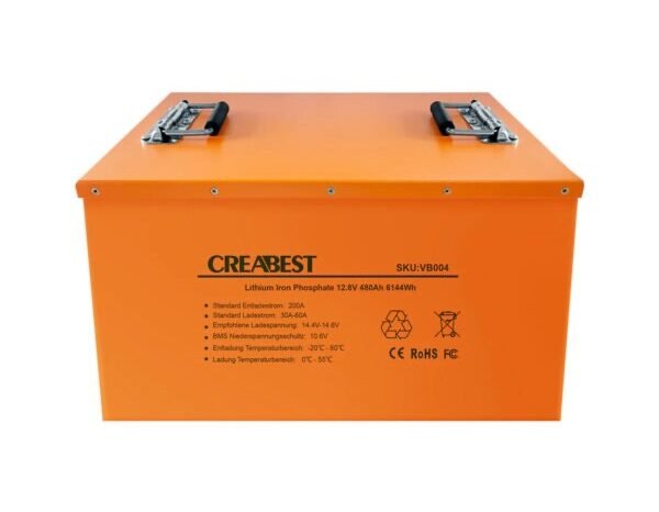 
								Batterie LiFePO4 480Ah 12.8 V pour camping-car caravane camping bateau lithium fer phosphate full									