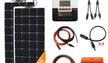 
										Kit Panneau Solaire Souple 200W pour Camping-car, Caravane, Bateau avec batterie LiFePO4 full									