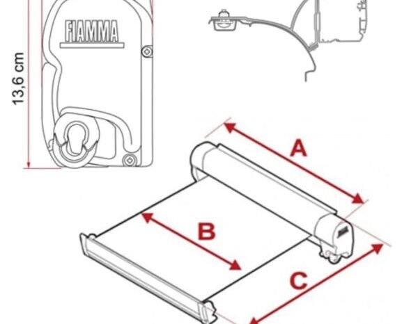 
								Store Fiamma F45S Blanc 2m60 Royal Grey + adaptateurs VW T5/T6 California full									